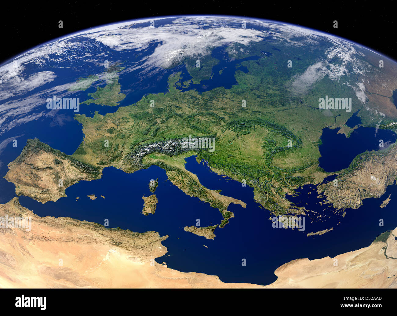 La Terra vista dallo spazio, Europa Foto Stock