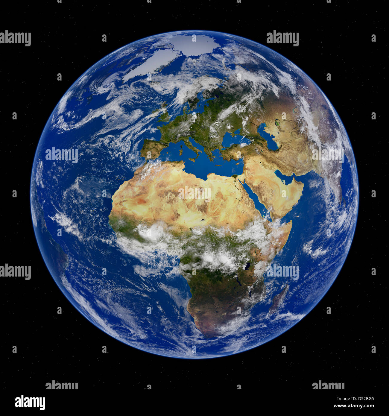 La Terra vista dallo spazio, Europa e Africa Foto stock - Alamy
