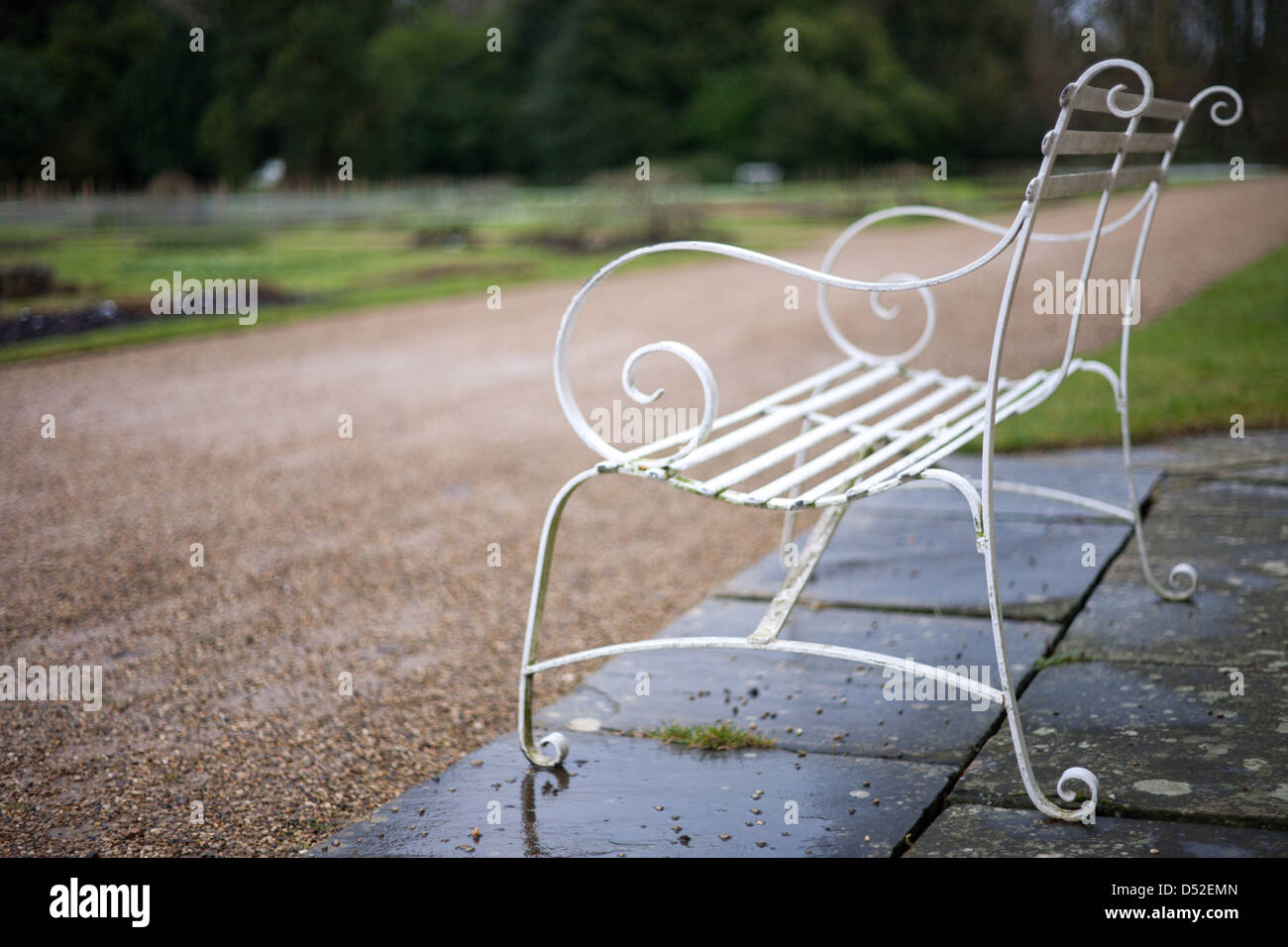 Banco tradizionale Audley End English Heritage, Saffron Walden, Essex. Foto Stock