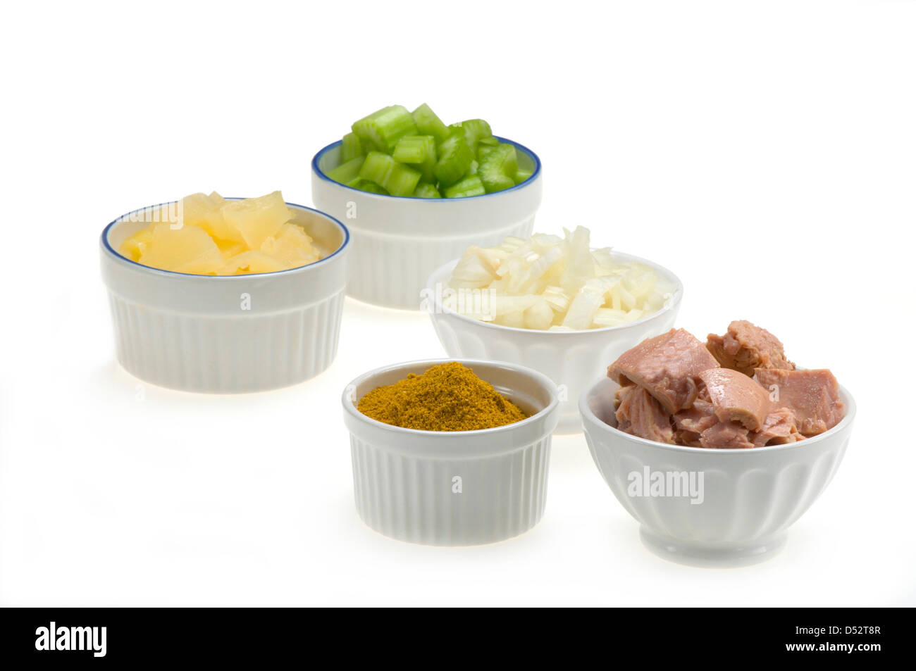 Tonno insalata polinesiana ingredienti Foto Stock
