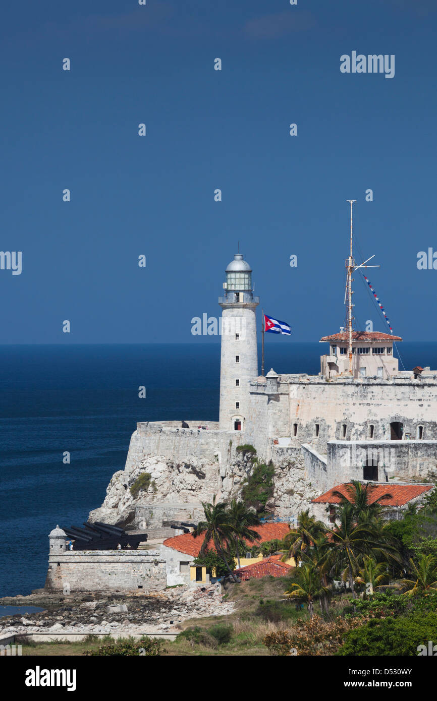 Cuba, La Habana, Castillo de los Tres Santos Reys del Morro fortezza Foto Stock