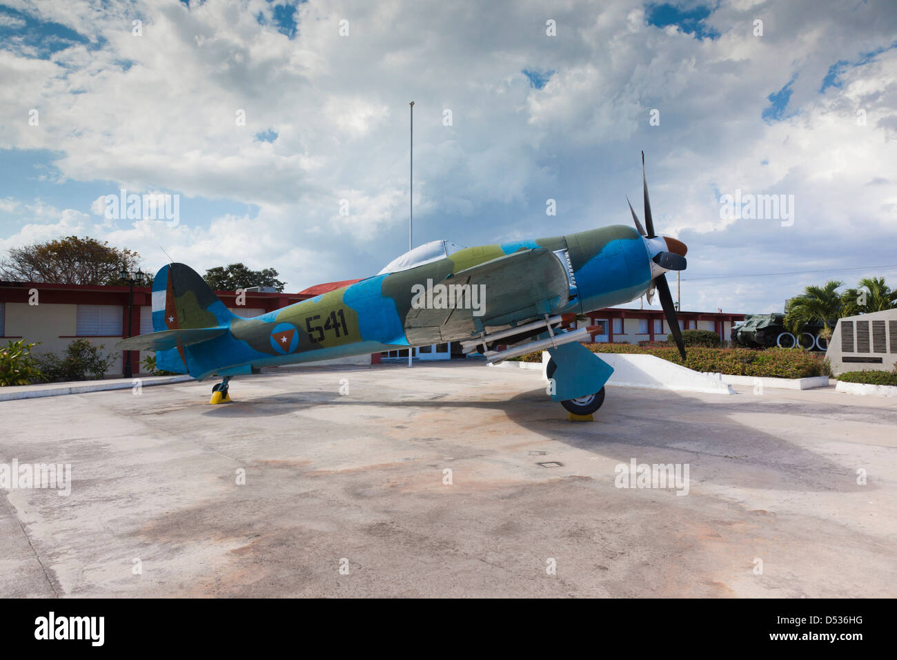 Cuba, provincia di Matanzas, Playa Giron, Museo de Playa Giron. Hawker cubano furia degli aerei da caccia. Foto Stock