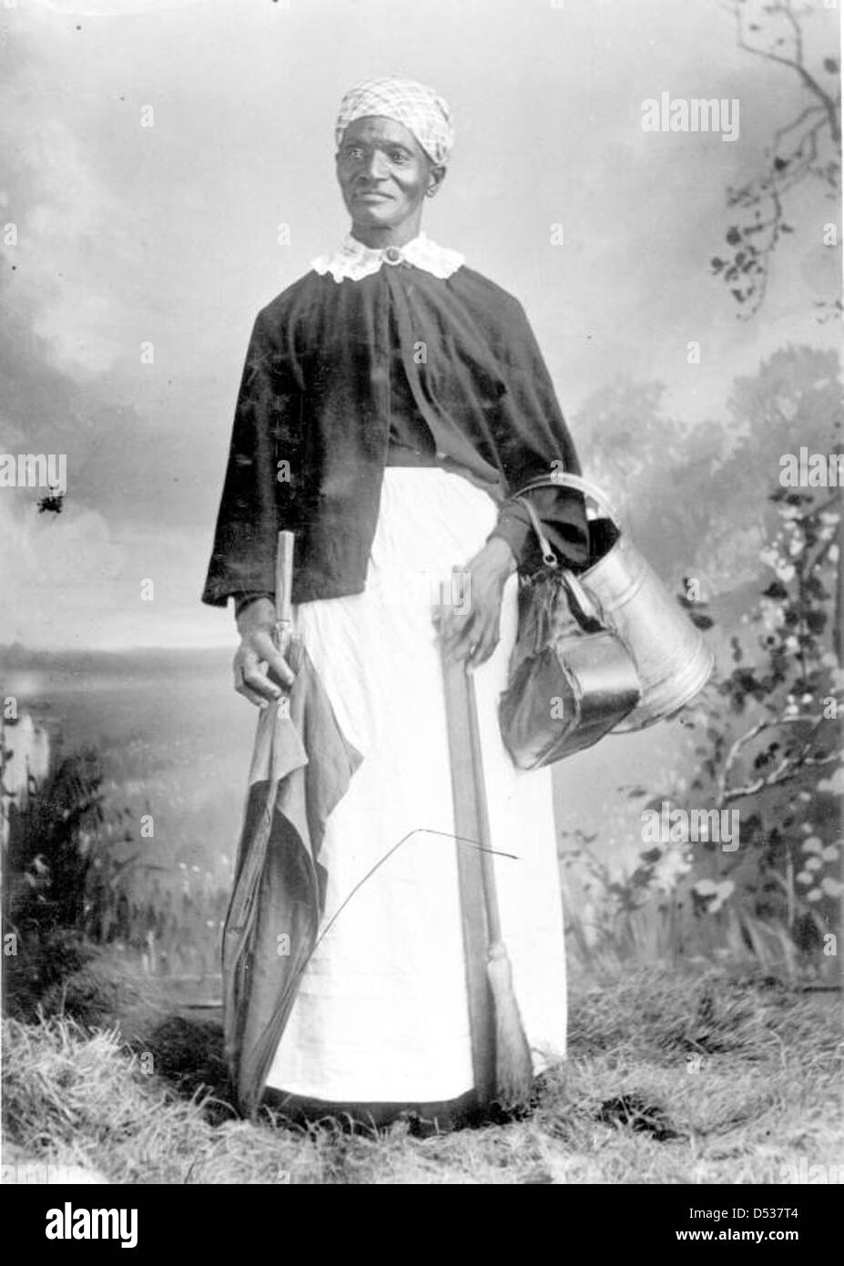 Zia Memory Adams, una donna afroamericana, posa per una foto a Tallahassee, Florida. L'immagine riflette la vita degli afroamericani liberati nell'era post-schiavitù. Foto Stock