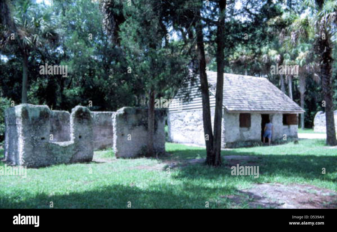 Ricostruito tabby cabine slave al Kingsley Plantation: Fort George Island, Florida Foto Stock