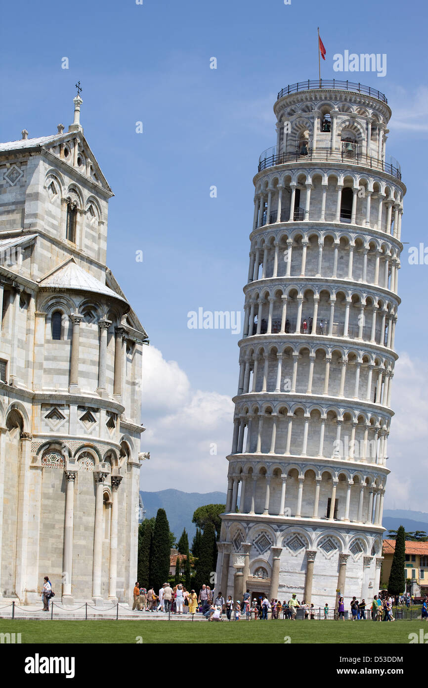 La Torre Pendente di Pisa, Italia Foto Stock