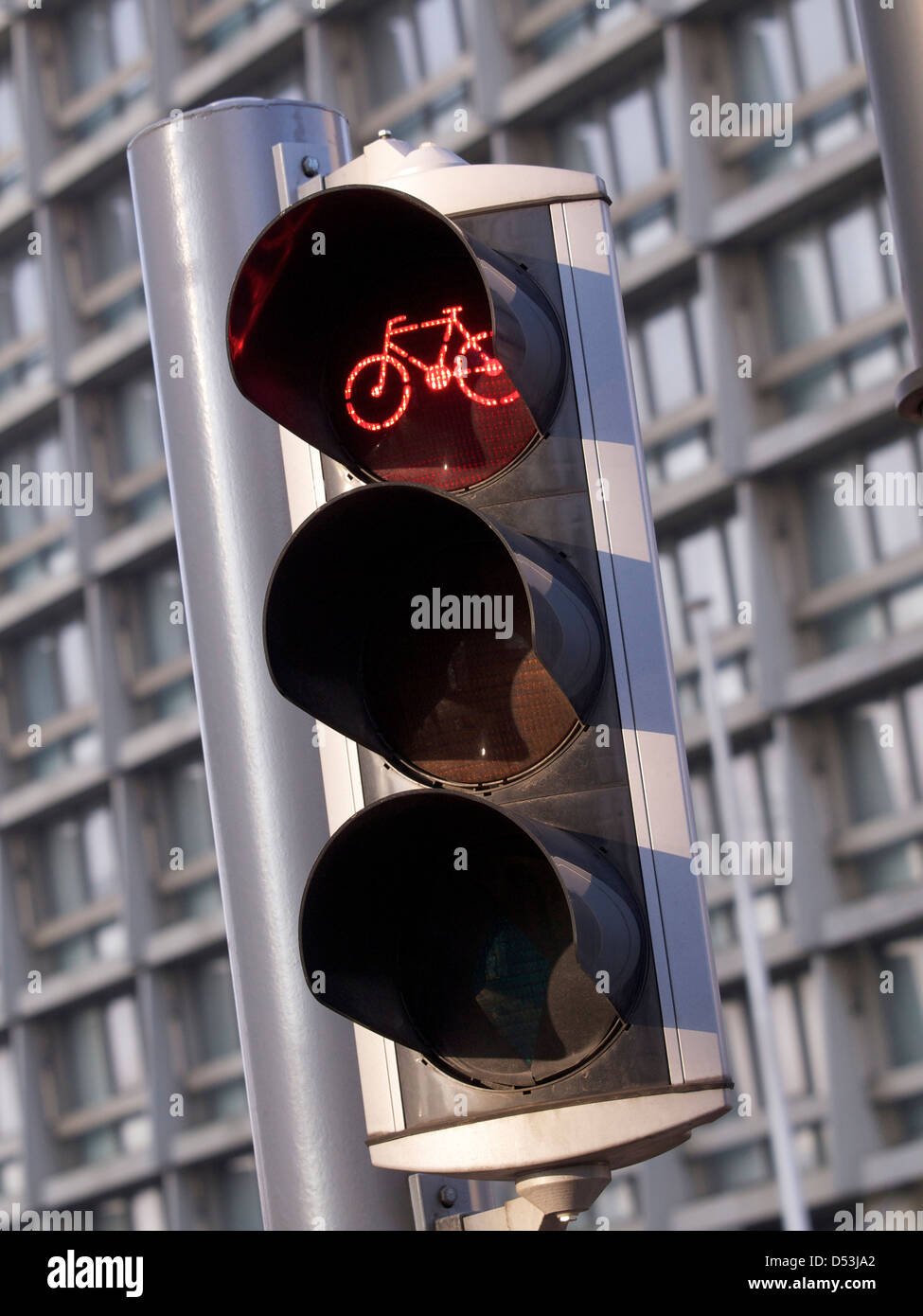 Bicicletta speciale lane semaforo rosso Foto Stock