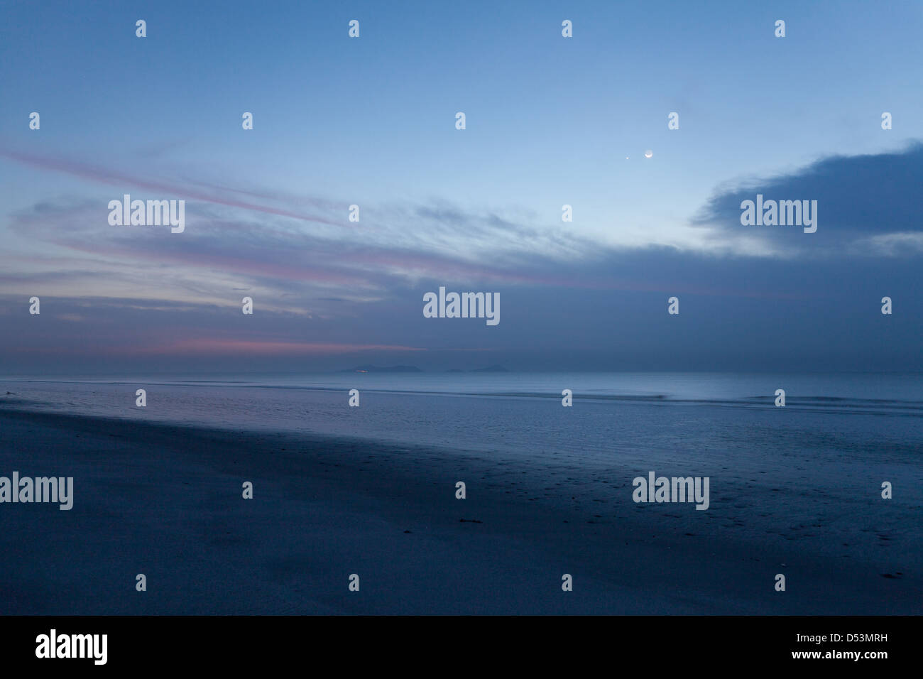 Alba sulla spiaggia di Punta Chame, Pacific Coast, provincia di Panama, Repubblica di Panama Foto Stock