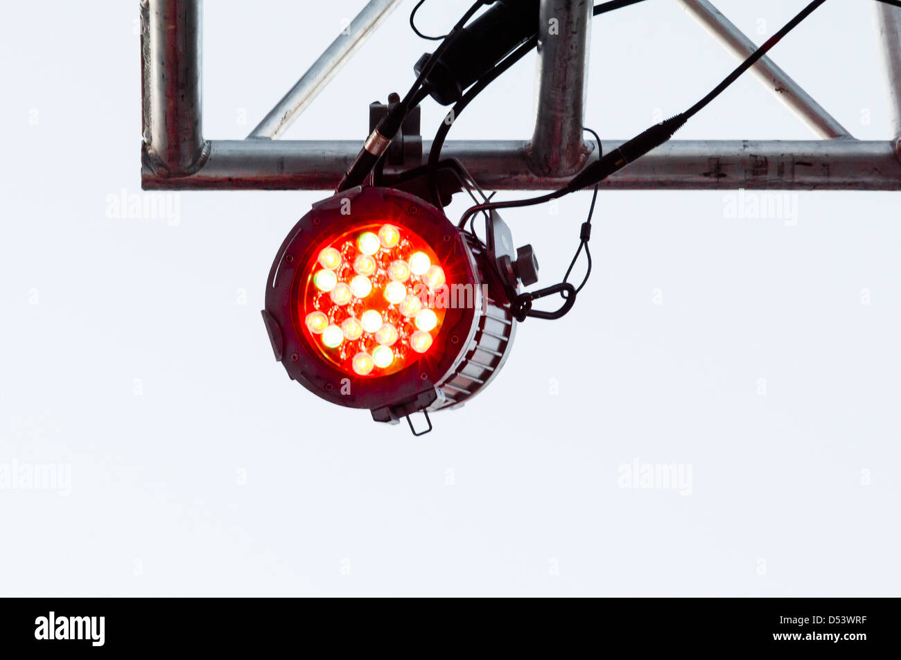 Fase truss con luce rossa Foto Stock