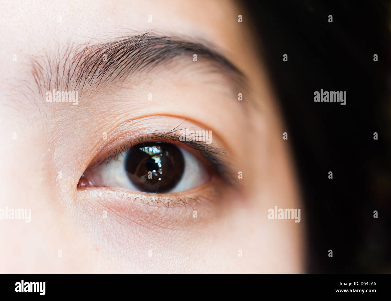 Donna asiatica occhi closeup parte della faccia Foto Stock