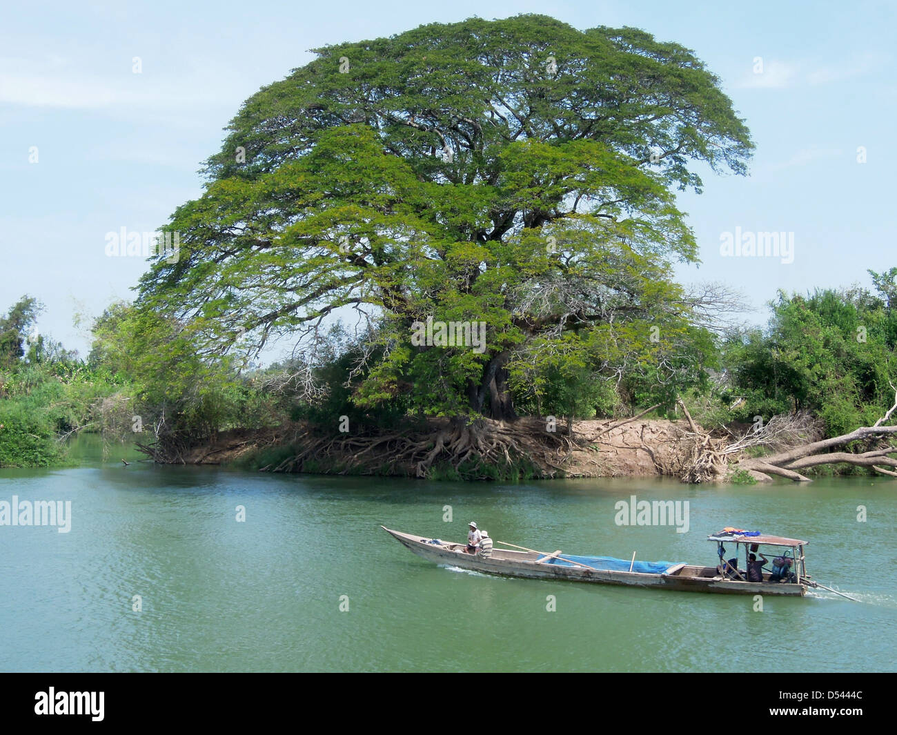 Il fiume Mekong paesaggio a Don Det isola su Laos Foto Stock