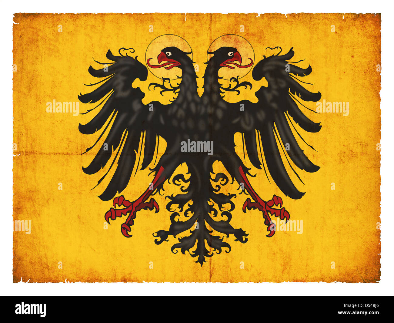 Bandiera nazionale del Sacro Romano Impero (Germania) creato in stile grunge. Valido dal 1400-1805 Foto Stock