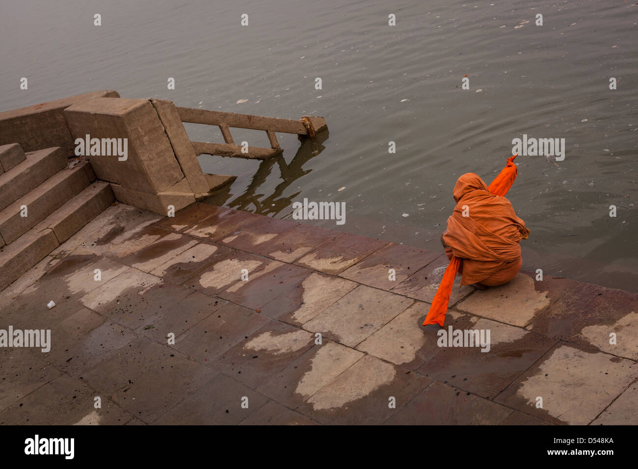 Ghat di Varanasi, India Foto Stock