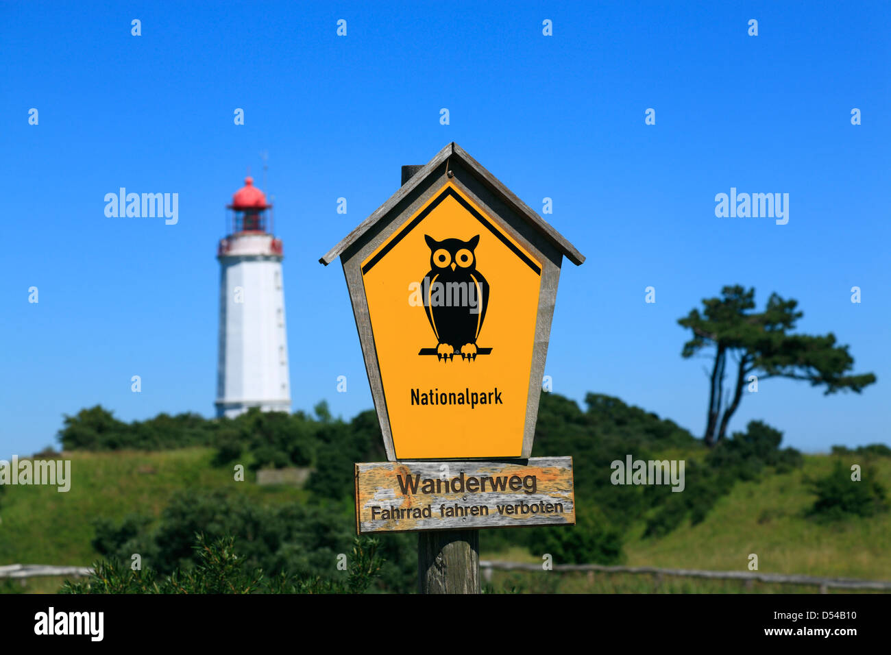 Isola di Hiddensee, parco nazionale di segno vicino al faro di Dornbusch, Meclemburgo-Pomerania, Germania Foto Stock