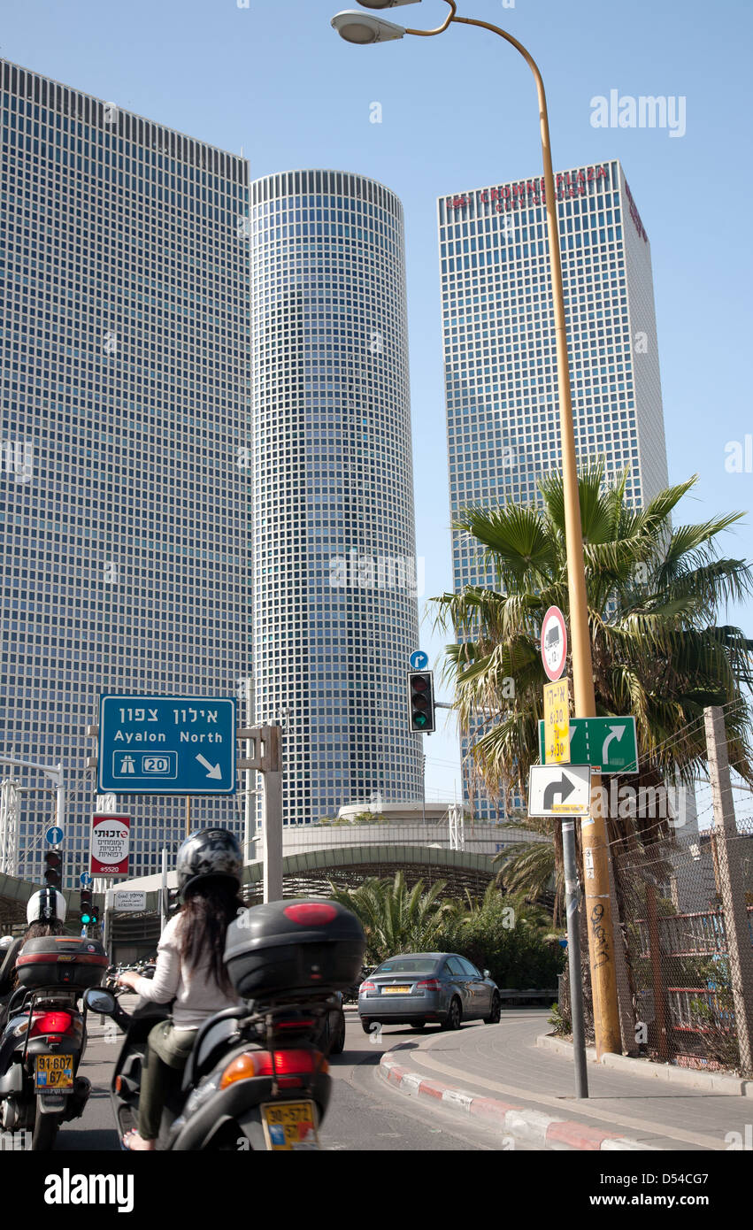 L'Azrieli Towers, Tel Aviv, Israele, Medio Oriente Foto Stock