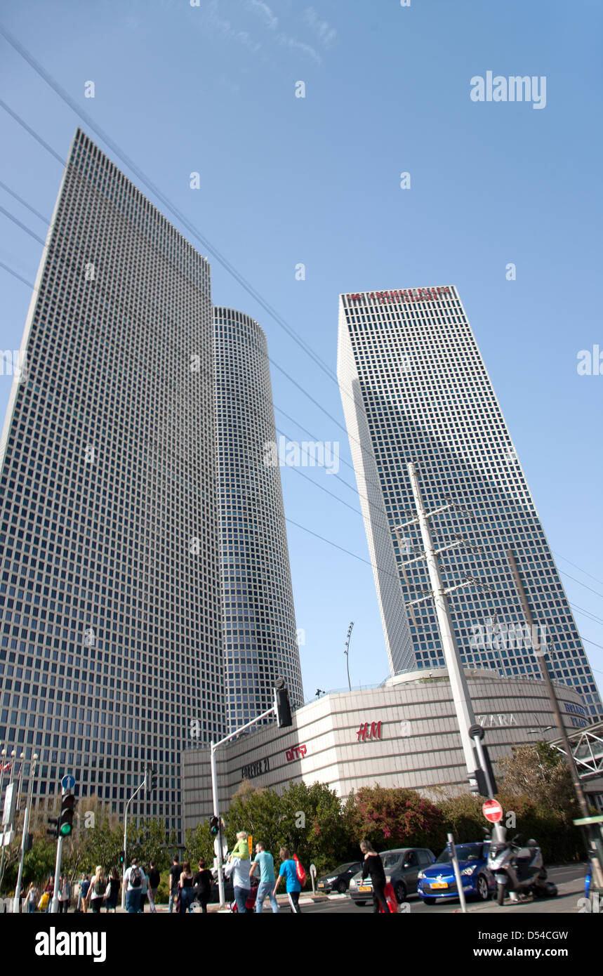 L'Azrieli Towers, Tel Aviv, Israele, Medio Oriente Foto Stock