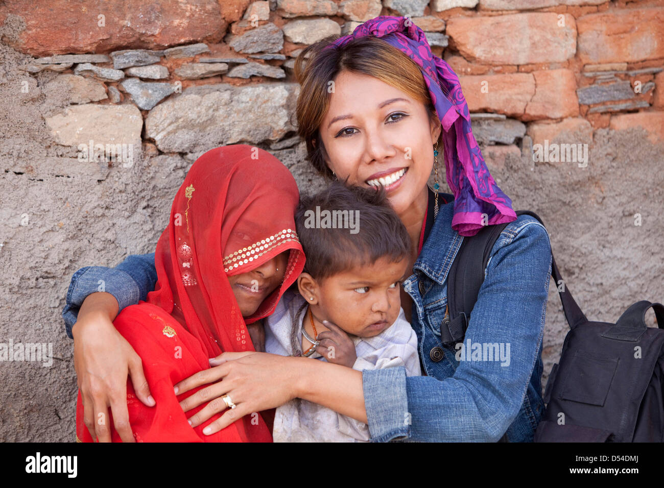 Donna asiatica dall' Indonesia in viaggio in India Foto Stock