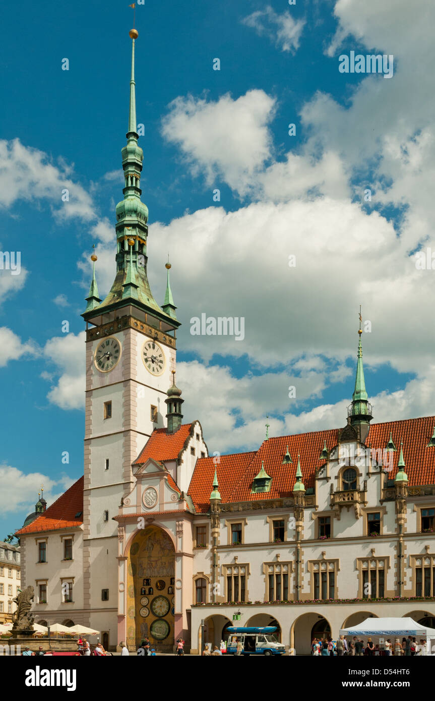 Il Municipio, Olomouc, Moravia centrale, Repubblica Ceca Foto Stock