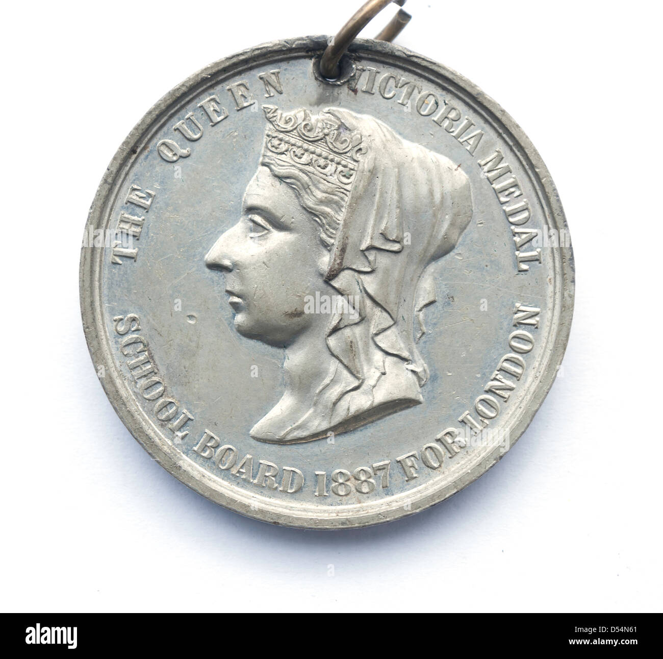 Consiglio scolastico per Londra Queen Victoria Medal 1887 presentato per i fotografi di nonno nel 1888 per la presenza perfetta Foto Stock
