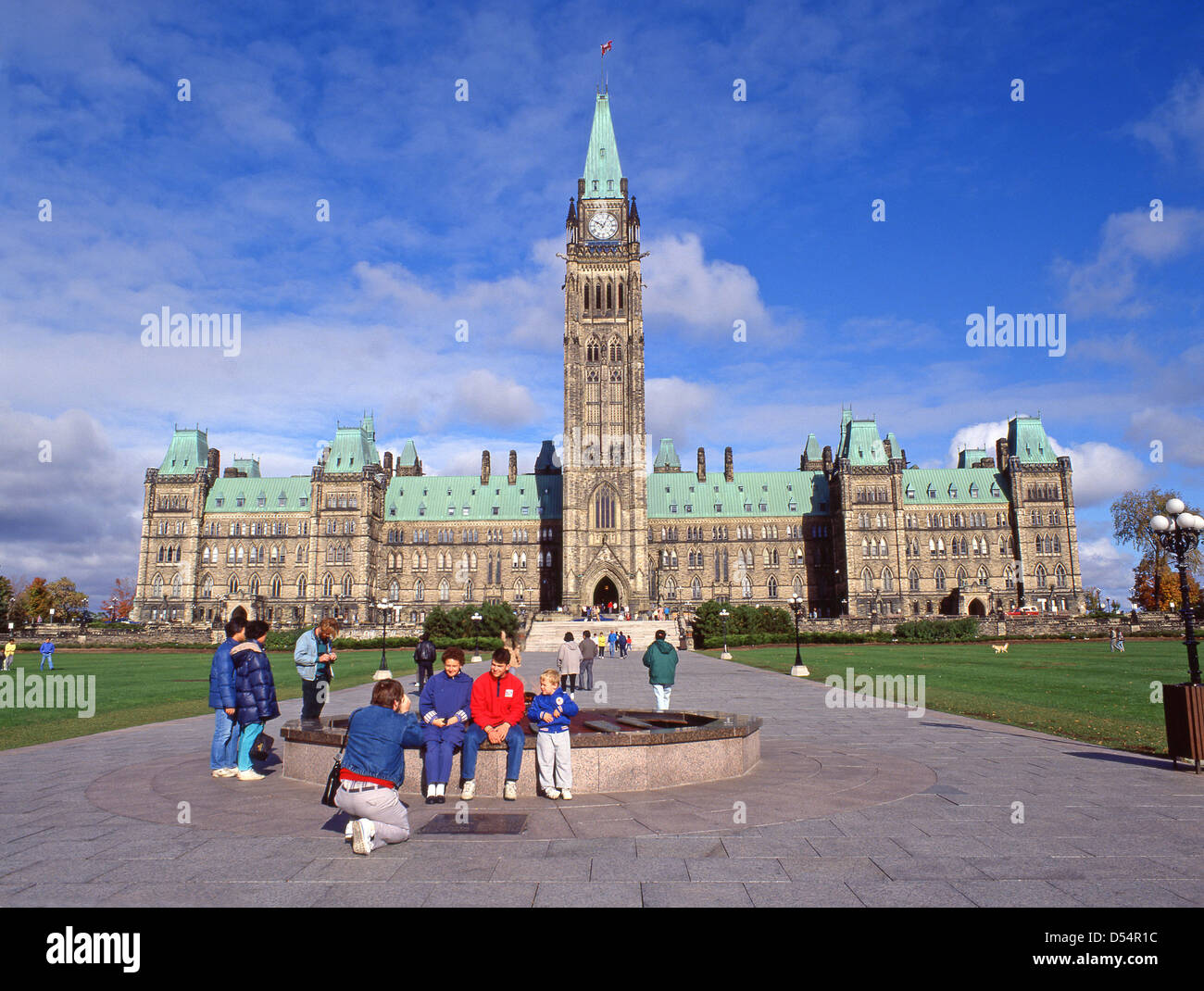 Il blocco centrale (Édifice du centre), Parliament Hill, Ottawa, la regione della capitale nazionale, Provincia di Ontario, Canada Foto Stock