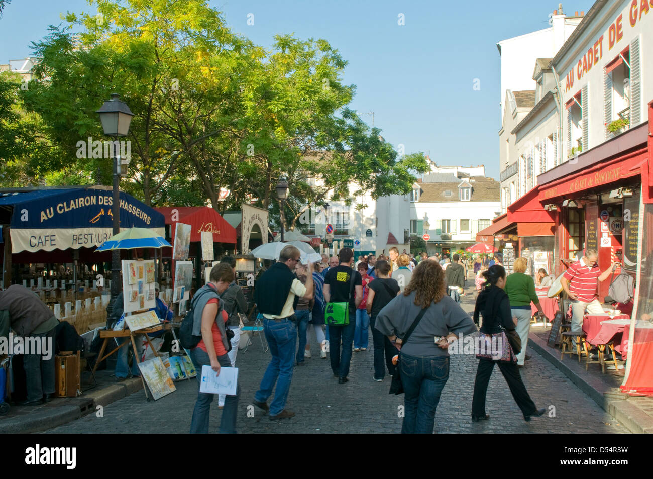 Place du Tetre, Montmartre, Parigi, Francia Foto Stock