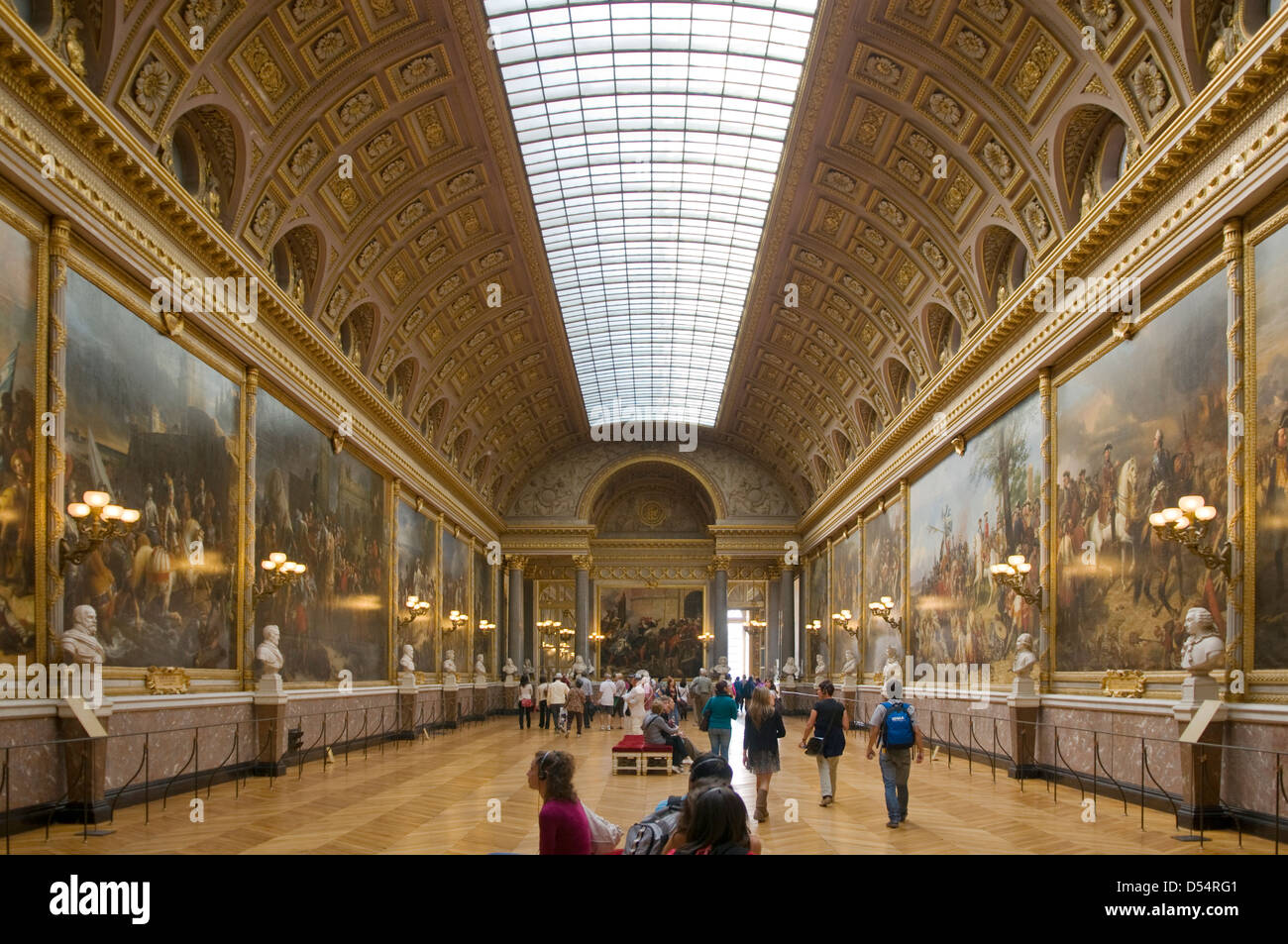 La galleria delle battaglie, Palais de Versailles, Parigi, Francia Foto Stock