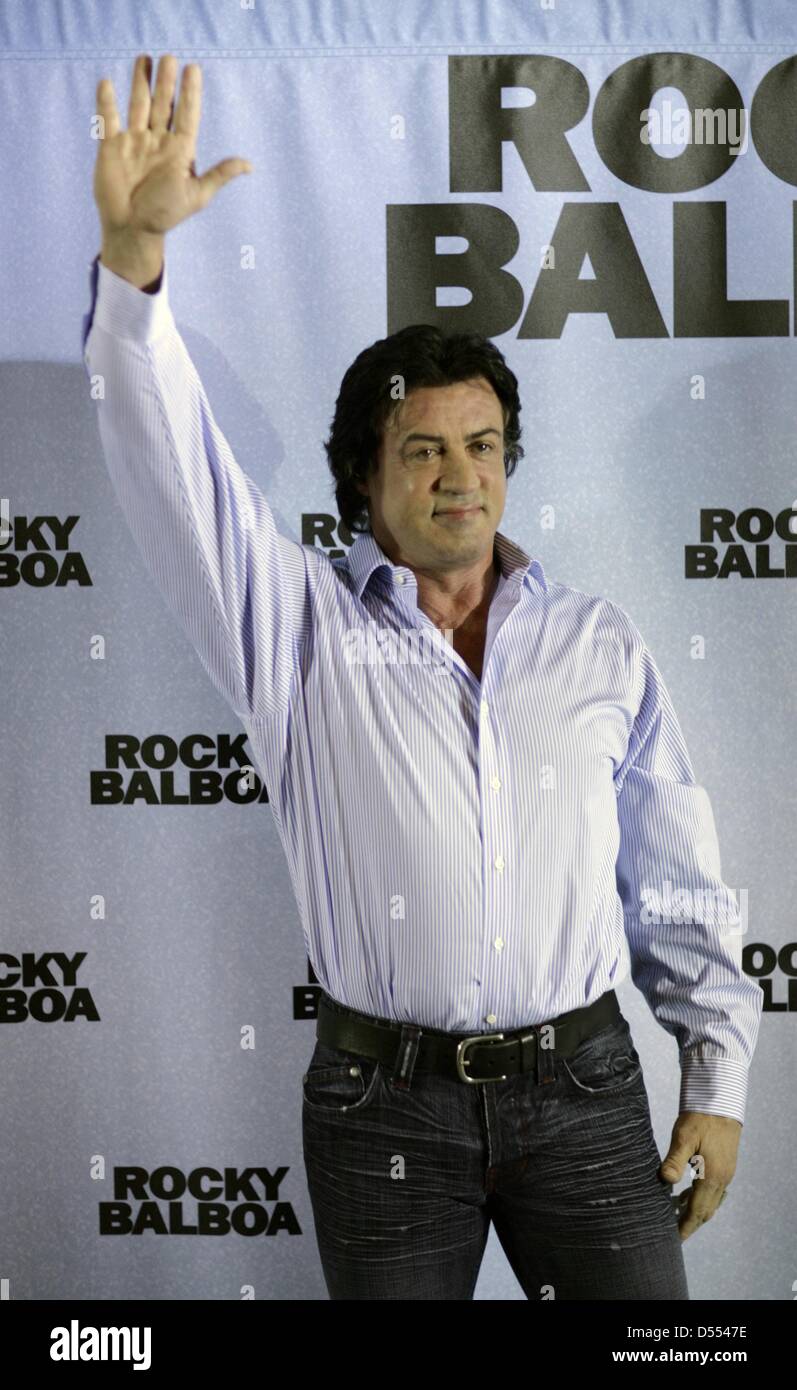 Sylvester Stallone presenta il suo film "Rocky Balboa 6' in Hotel Hyatt a  Colonia Foto stock - Alamy