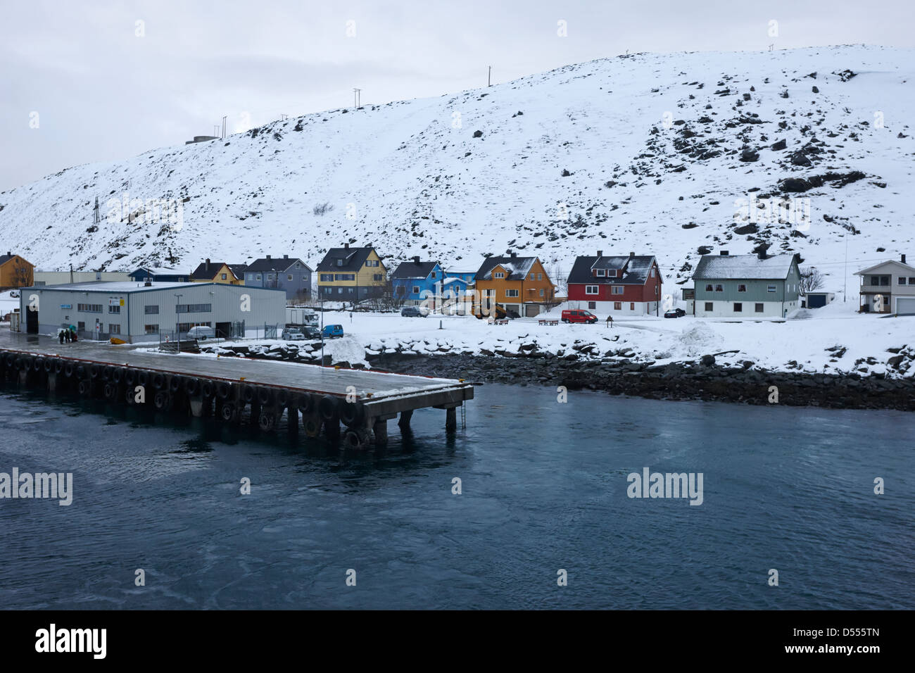 Havoysund hurtigruten pier finnmark Norvegia europa Foto Stock