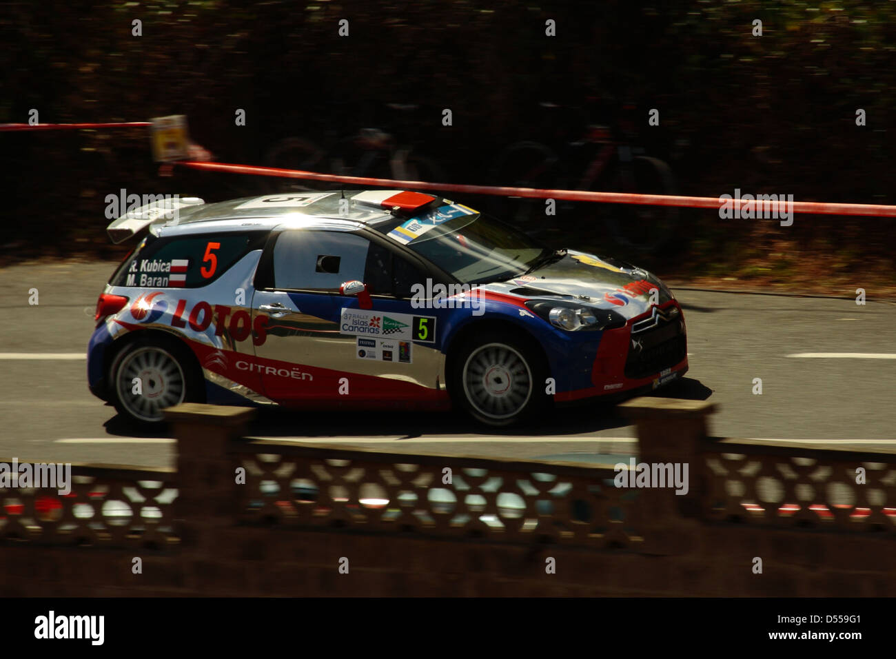Robert Kubica e Maciek Baran competere nel 'Rally Islas Canarias ", in una Citroen DS3 RRC. Foto Stock