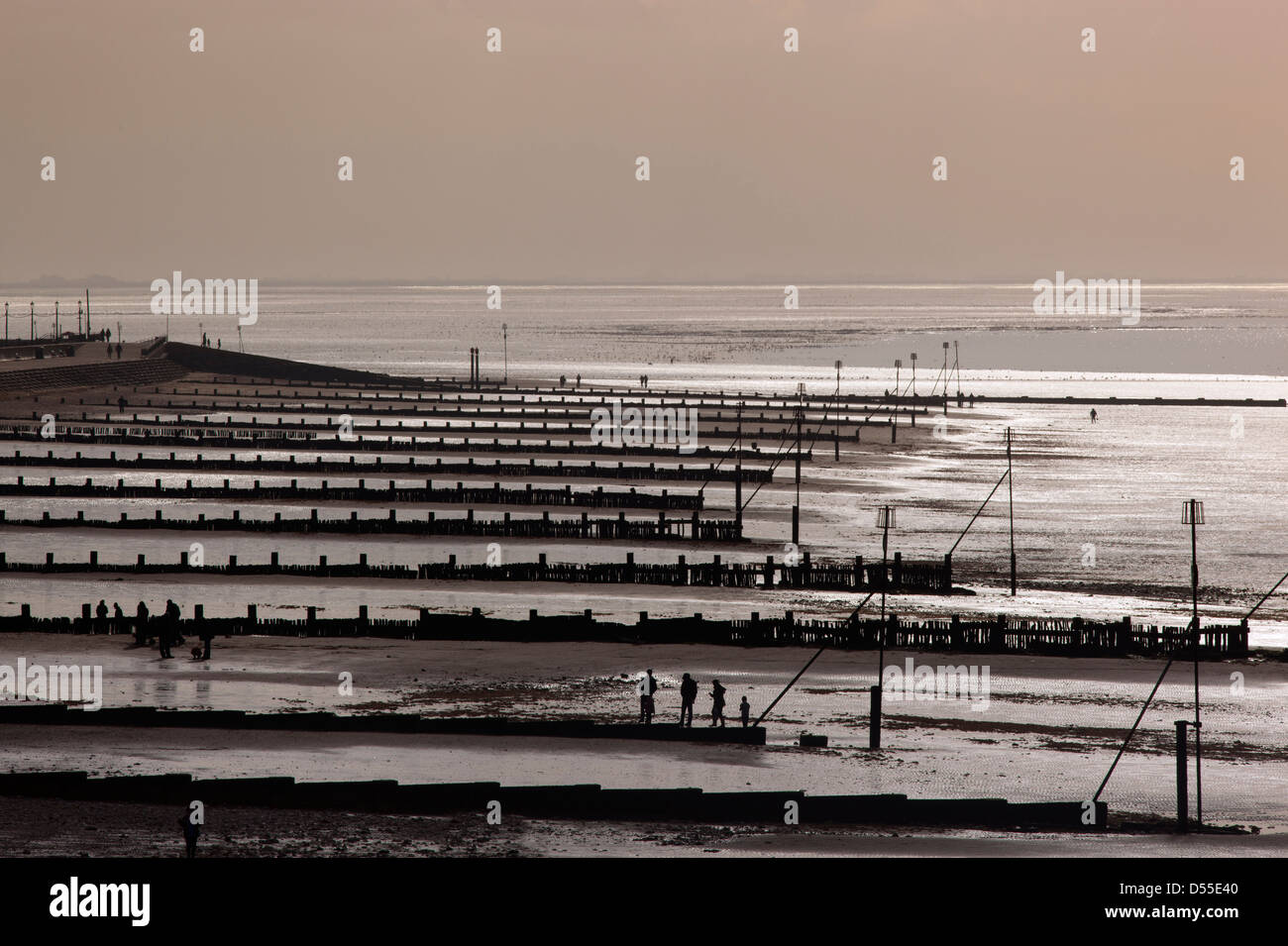 Il lavaggio a Hunstanton Norfolk inverno Foto Stock