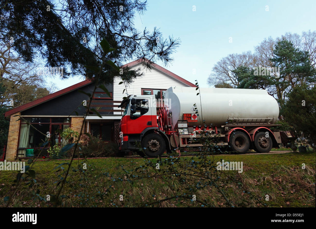 La mandata di carburante per olio combustibile Riscaldamento centrale Foto Stock