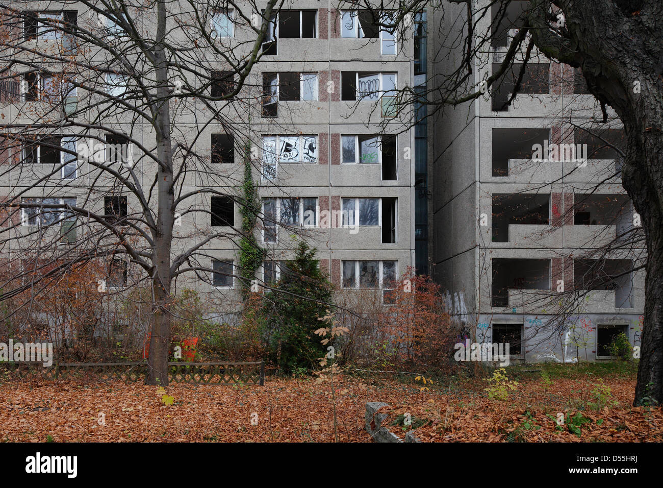 Berlino, Germania, le rovine di un ex lavoratore a contratto dormitorio Foto Stock