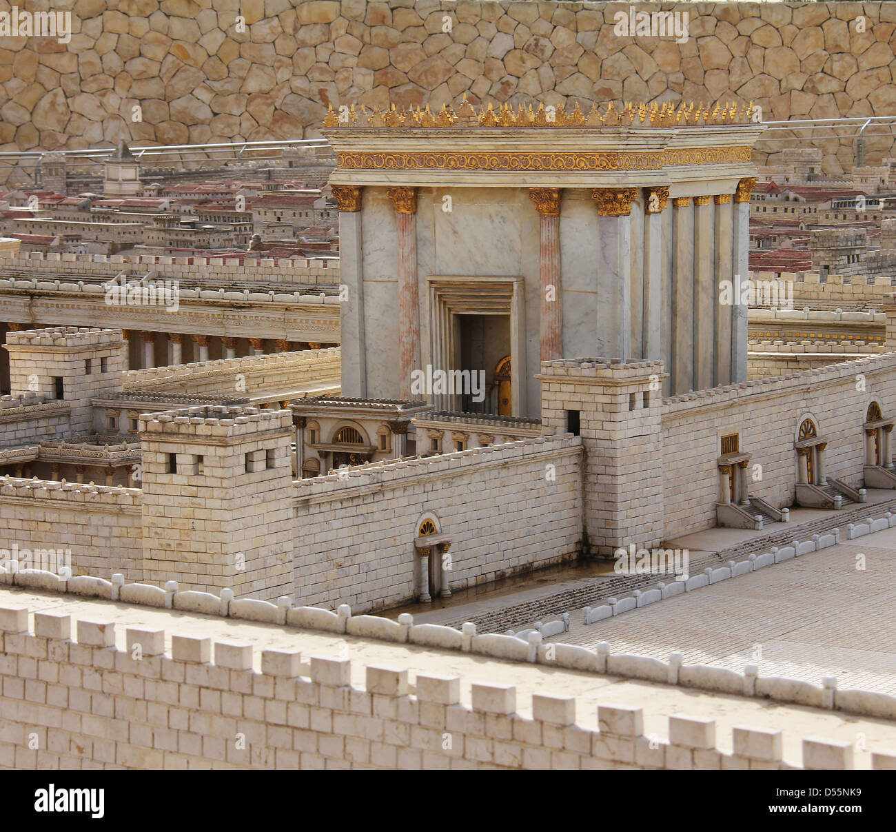 Secondo Tempio. Modello della antica Gerusalemme. Museo di Israele Foto Stock