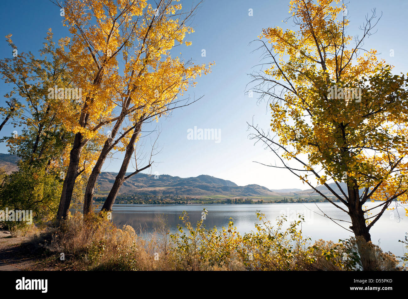 Lago Okanagan - Osoyoos Lago in autunno colori, British Columbia, Canada Foto Stock