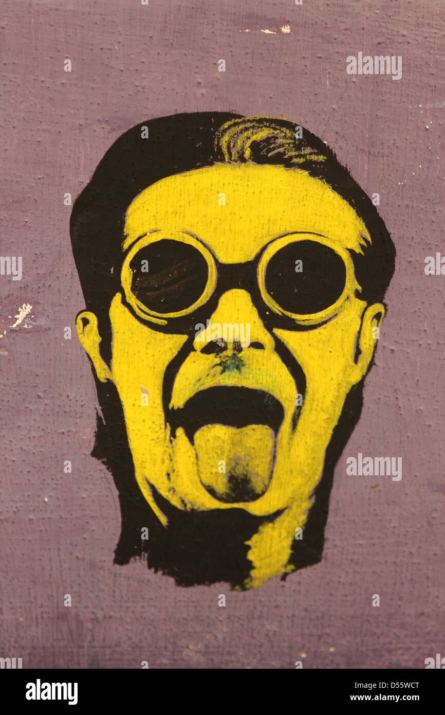 Faccia Graffiti - Roma Foto Stock