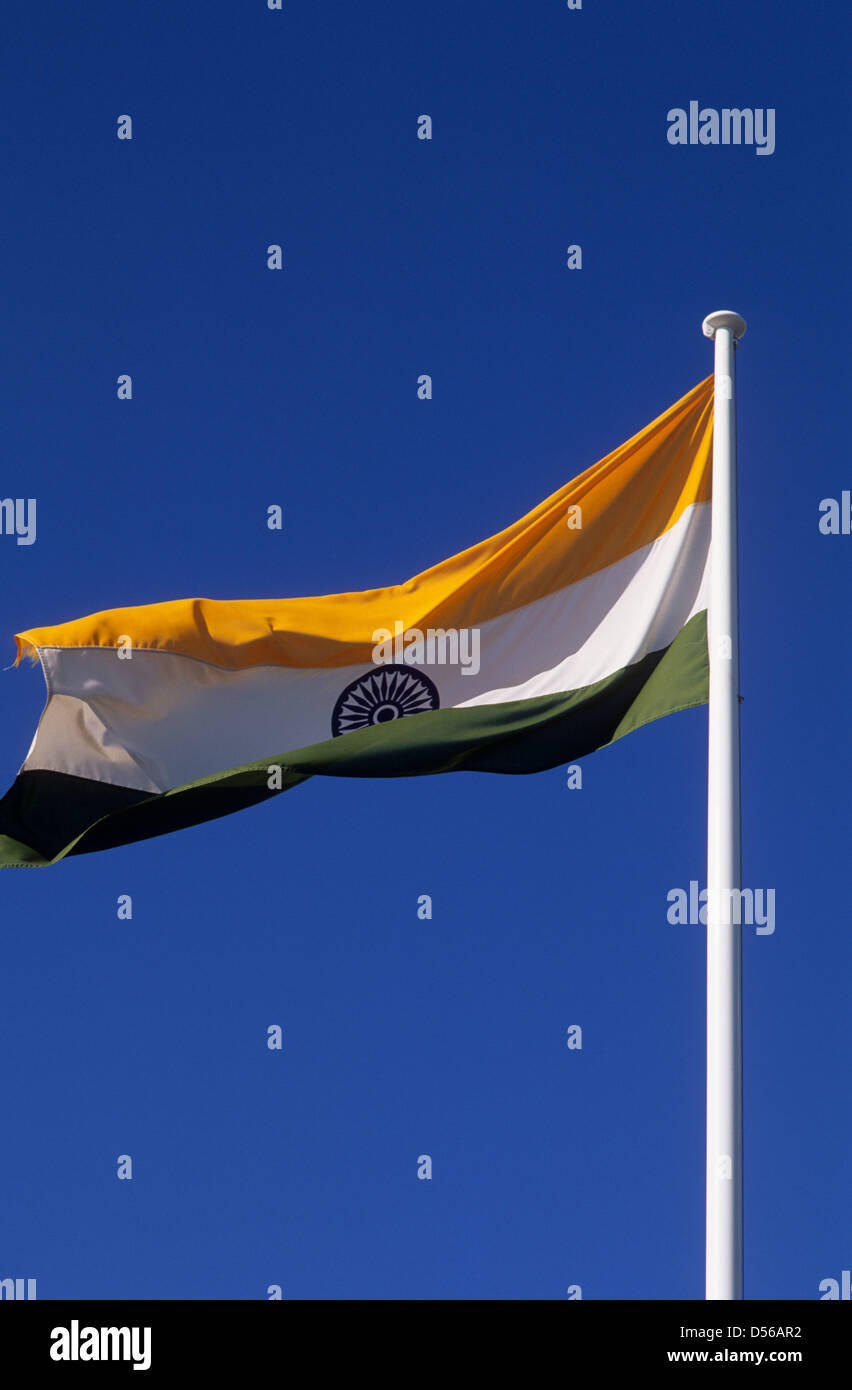 India, bandiera nazionale. Foto Stock