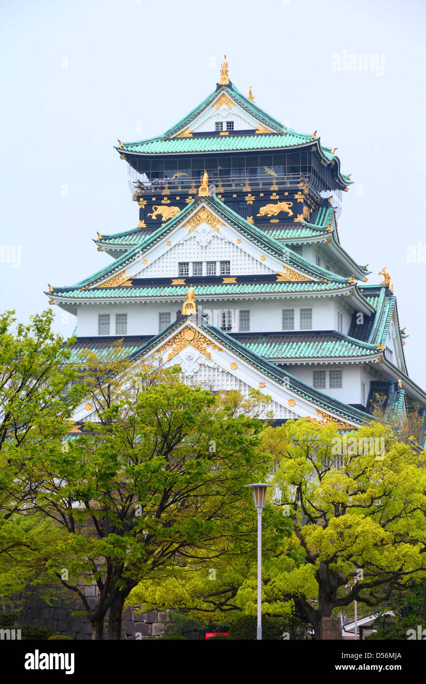 Osaka, Giappone - città nella regione di Kansai. Osaka-jo il Castello. Foto Stock