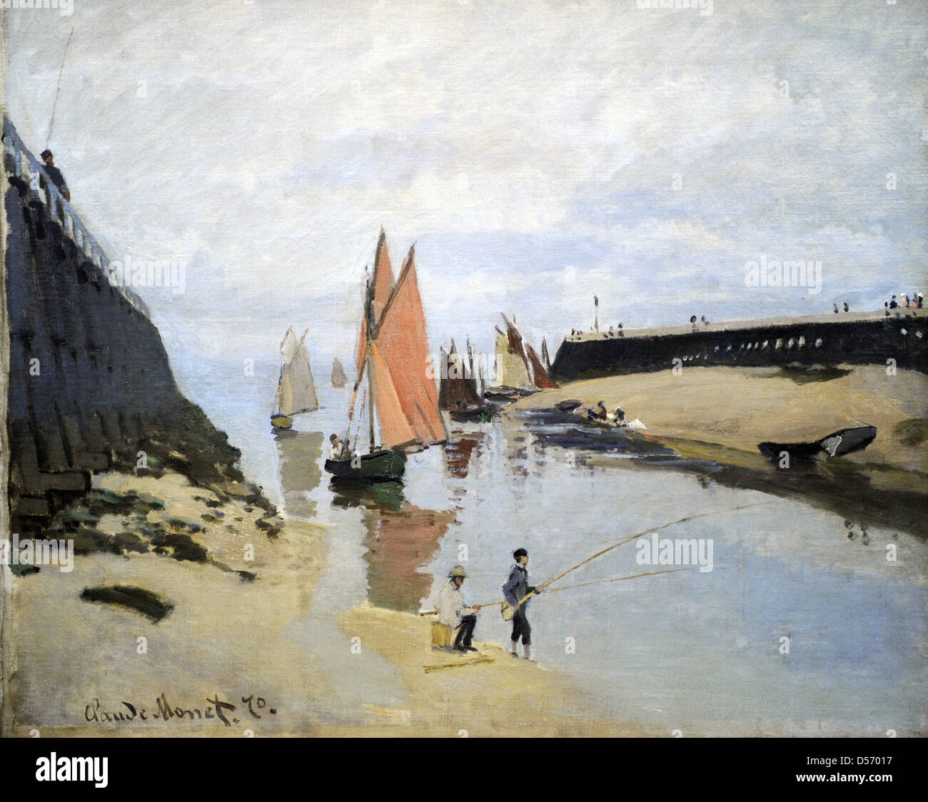 Claude Monet (1840-1926). Pittore Francese. Il Porto di Trouville, 1870. Olio su tela. Museo di Belle Arti. Budapest. Ungheria. Foto Stock