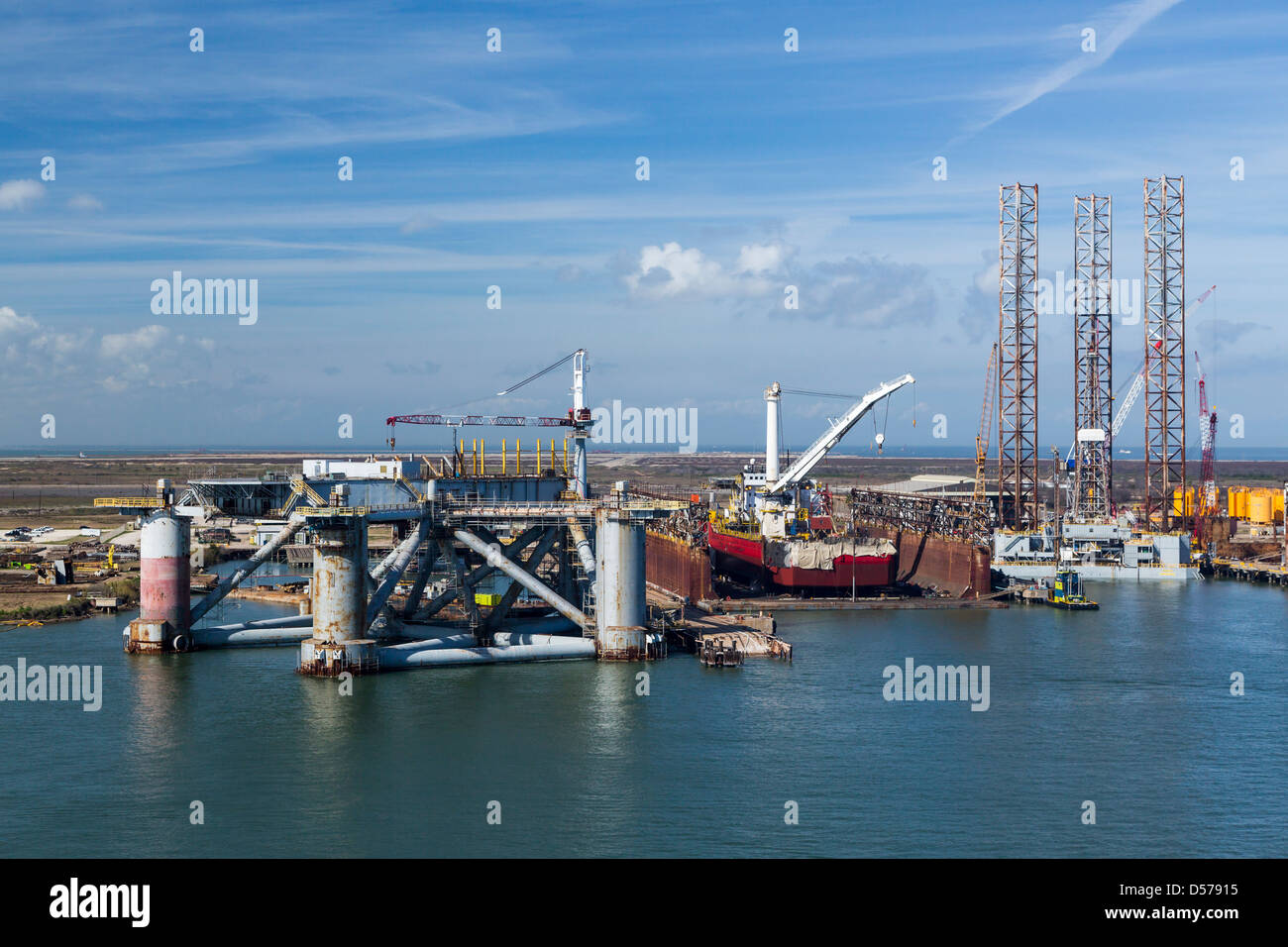Il porto commerciale di Galveston in Texas, USA, America. Foto Stock
