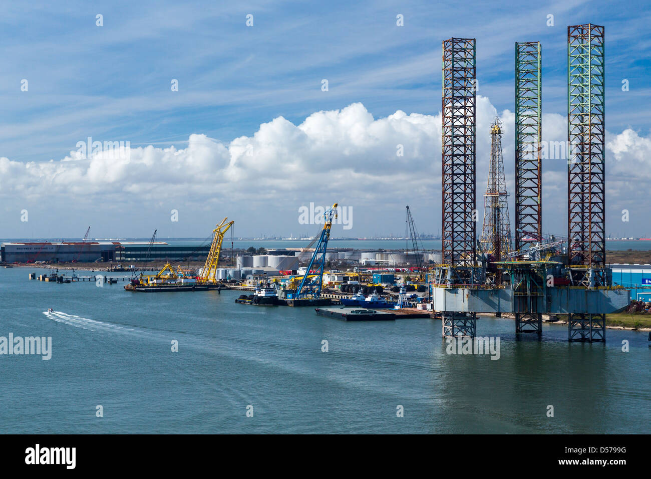 Il porto commerciale di Galveston in Texas, USA, America. Foto Stock
