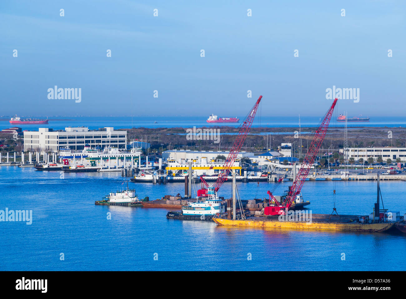 Il porto commerciale di Galveston in Texas, USA, America. Foto Stock