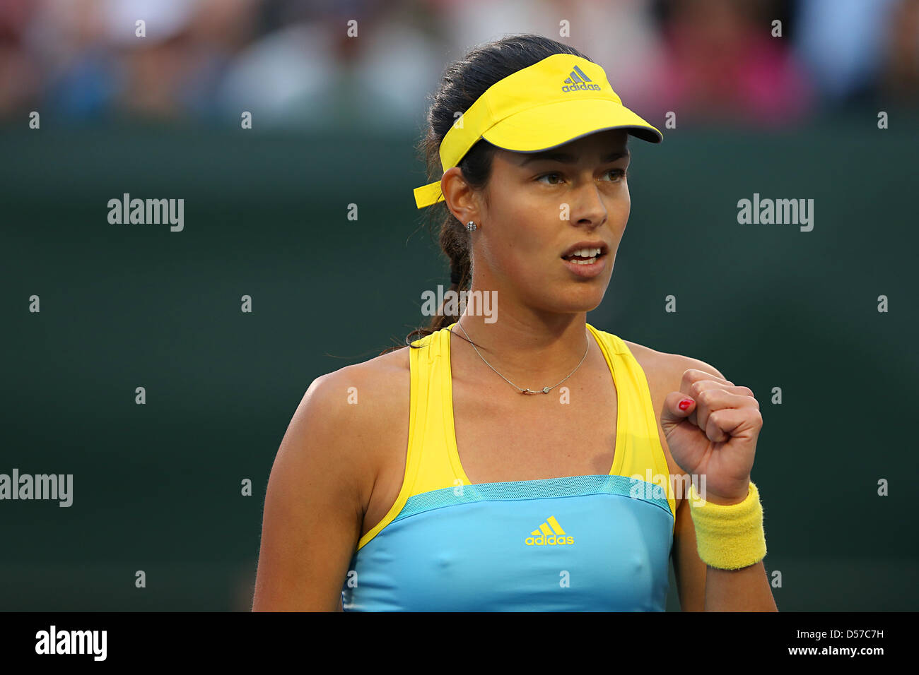 Miami, Florida, Stati Uniti d'America. Xxv Marzo 2013. Ana Ivanovic di Serbia reagisce durante il Sony Open 2013. Credito: Mauricio Paiz / Alamy Live News Foto Stock
