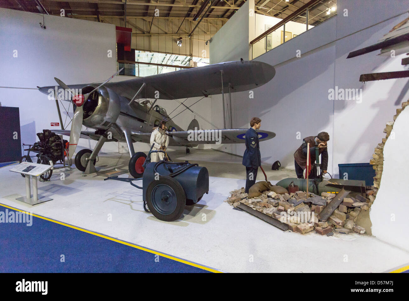 Gloster Gladiator fighter biplano, Royal Air Force (RAF Museum, London, England, Regno Unito Foto Stock