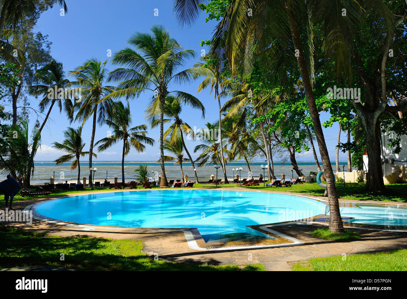 Beach resort a Mombasa, in Kenya, Africa orientale Foto Stock