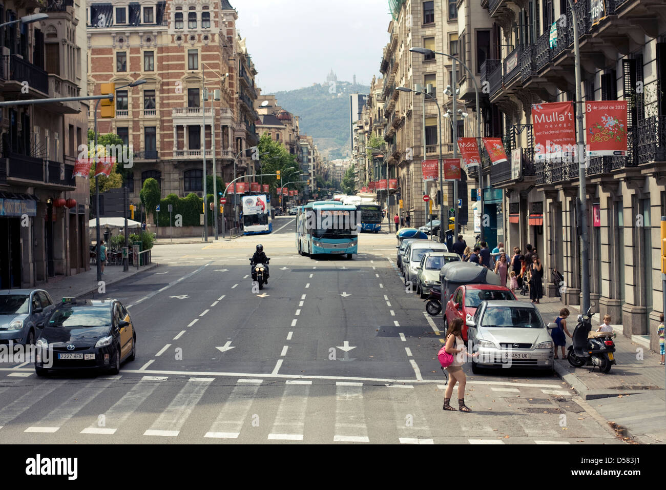 Barcelona street view, Catalogna, Spagna Foto Stock