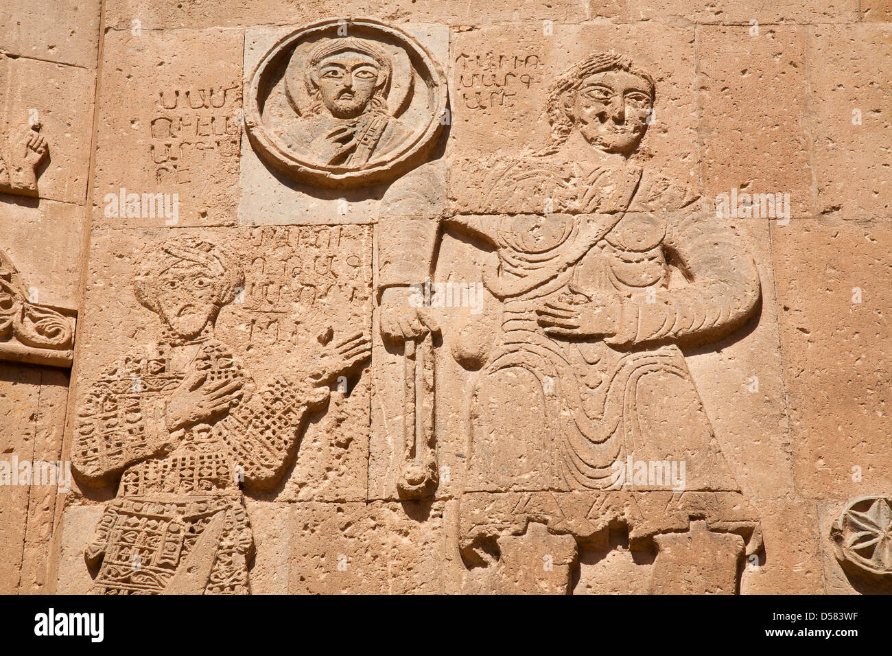 Dettagli, chiesa di Santa Croce, Cattedrale armena, akdamar island, il lago van, sud-Anatolia orientale, Turchia, Asia Foto Stock