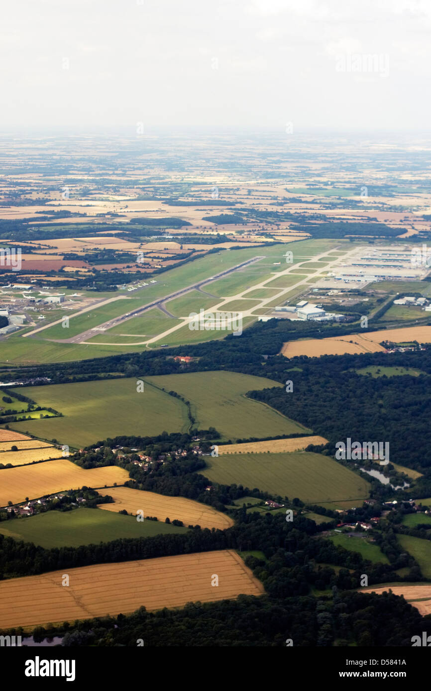 Vista aerea dell'aeroporto di Stansted, Uttlesford, Essex, Regno Unito Foto Stock