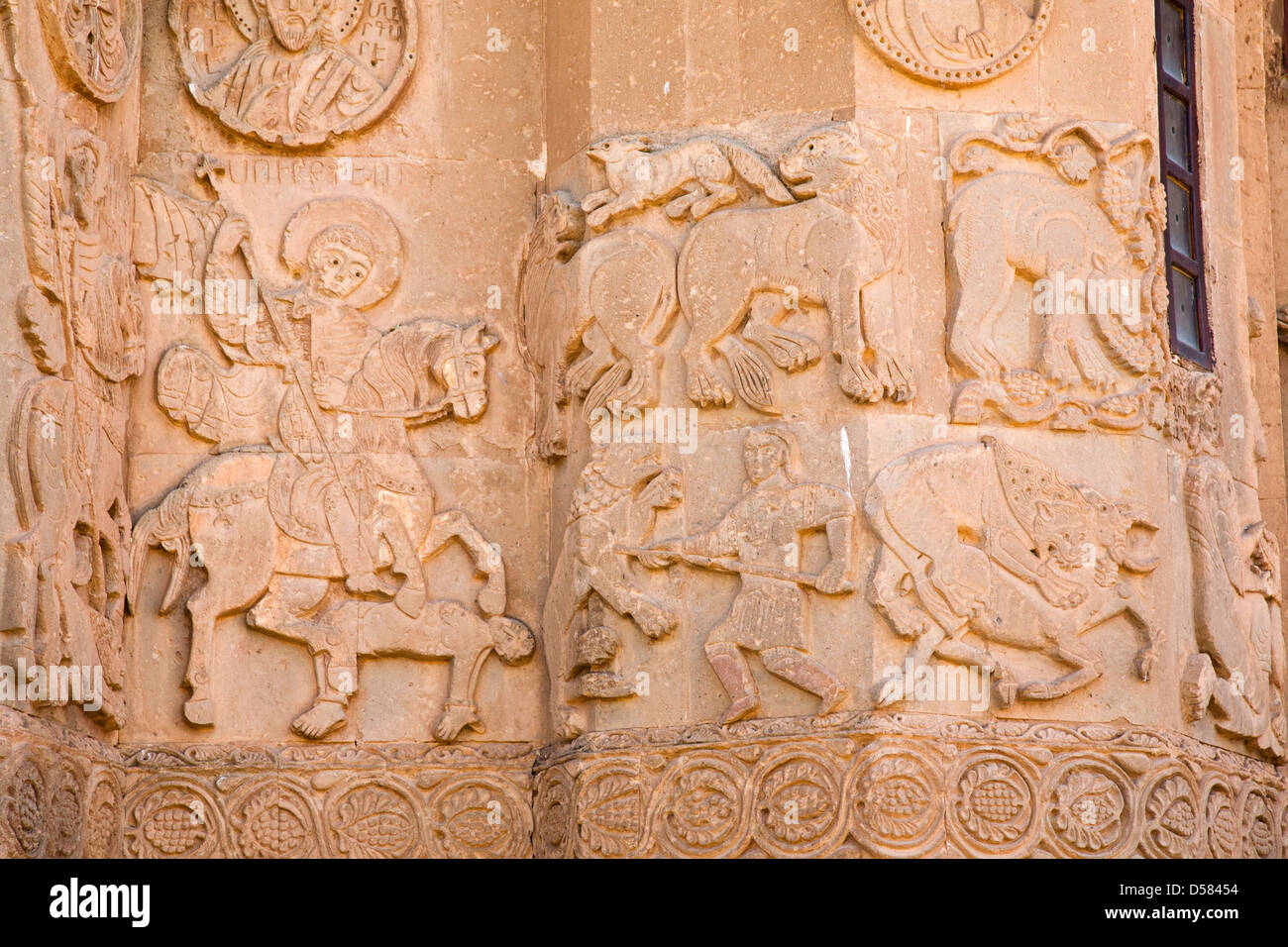 Dettagli, chiesa di Santa Croce, Cattedrale armena, akdamar island, il lago van, sud-Anatolia orientale, Turchia, Asia Foto Stock