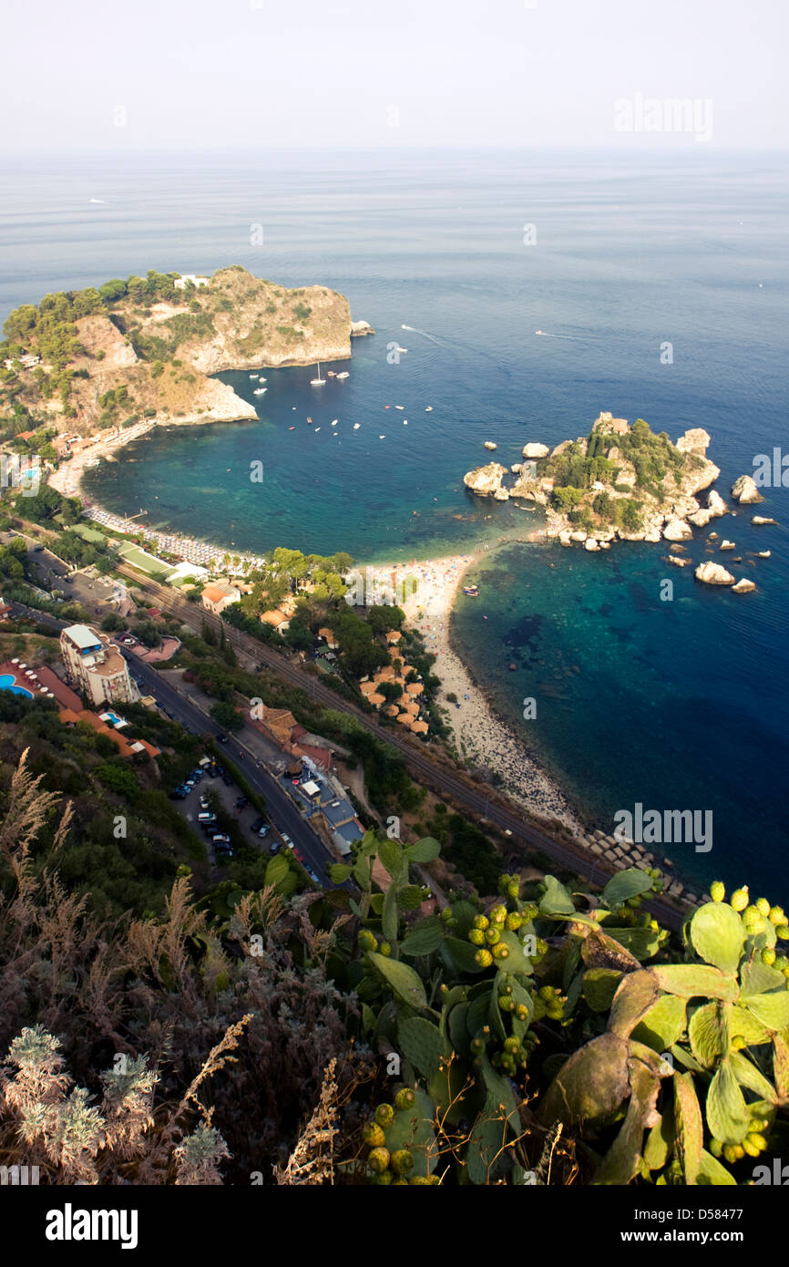 Isola Bella isola vicino a Taormina, Sicilia, Italia Foto Stock