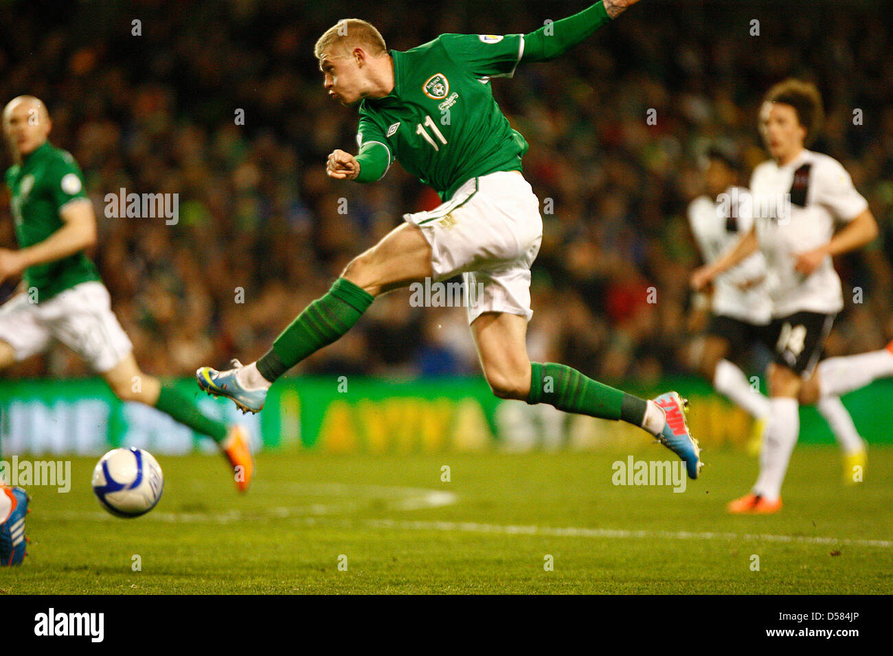 Dublino, Irlanda. 26 marzo, 2013. James McClean di Rep di Irlanda, World Cup Qualification Group C - REP D'IRLANDA 2-1 Austria, Aviva Stadium di Dublino in Irlanda. Foto Stock