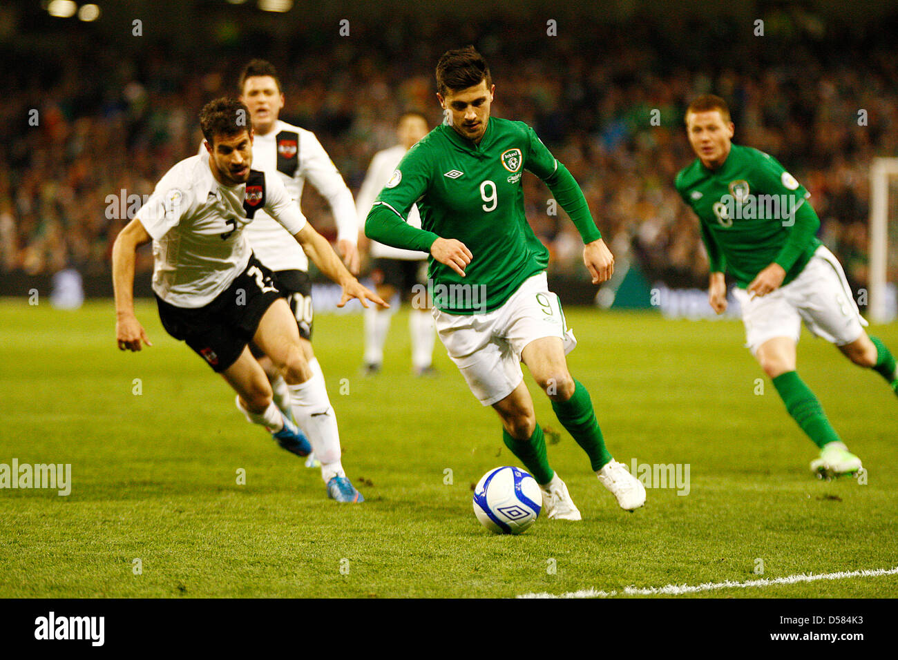 Dublino, Irlanda. 26 marzo, 2013. Shane Long di Rep di Irlanda, World Cup Qualification Group C - REP D'IRLANDA 2-1 Austria, Aviva Stadium di Dublino in Irlanda. Foto Stock